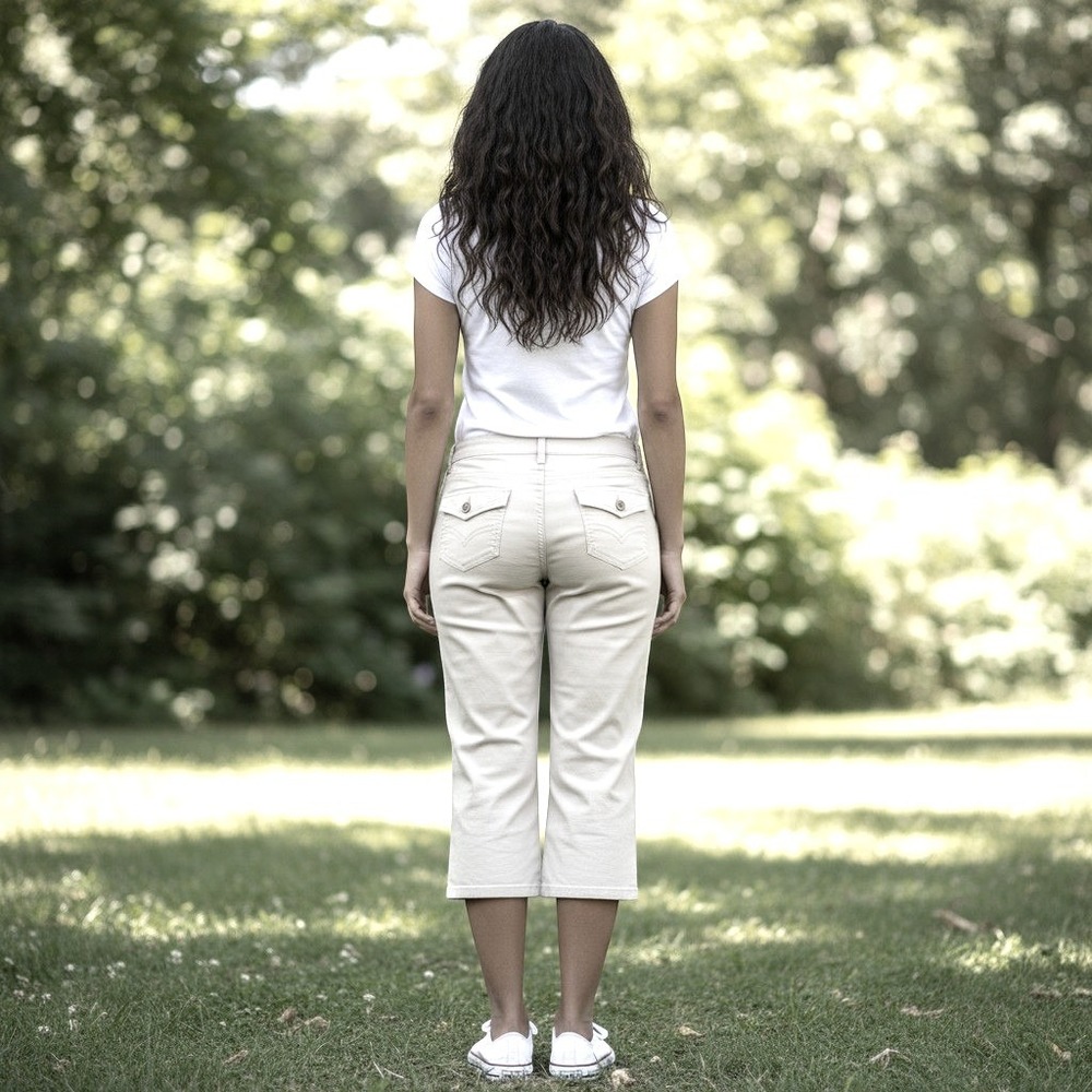 Maurices Women's Size 29"x22" Capri White Cropped Jeans (Size 1/2) Low Rise